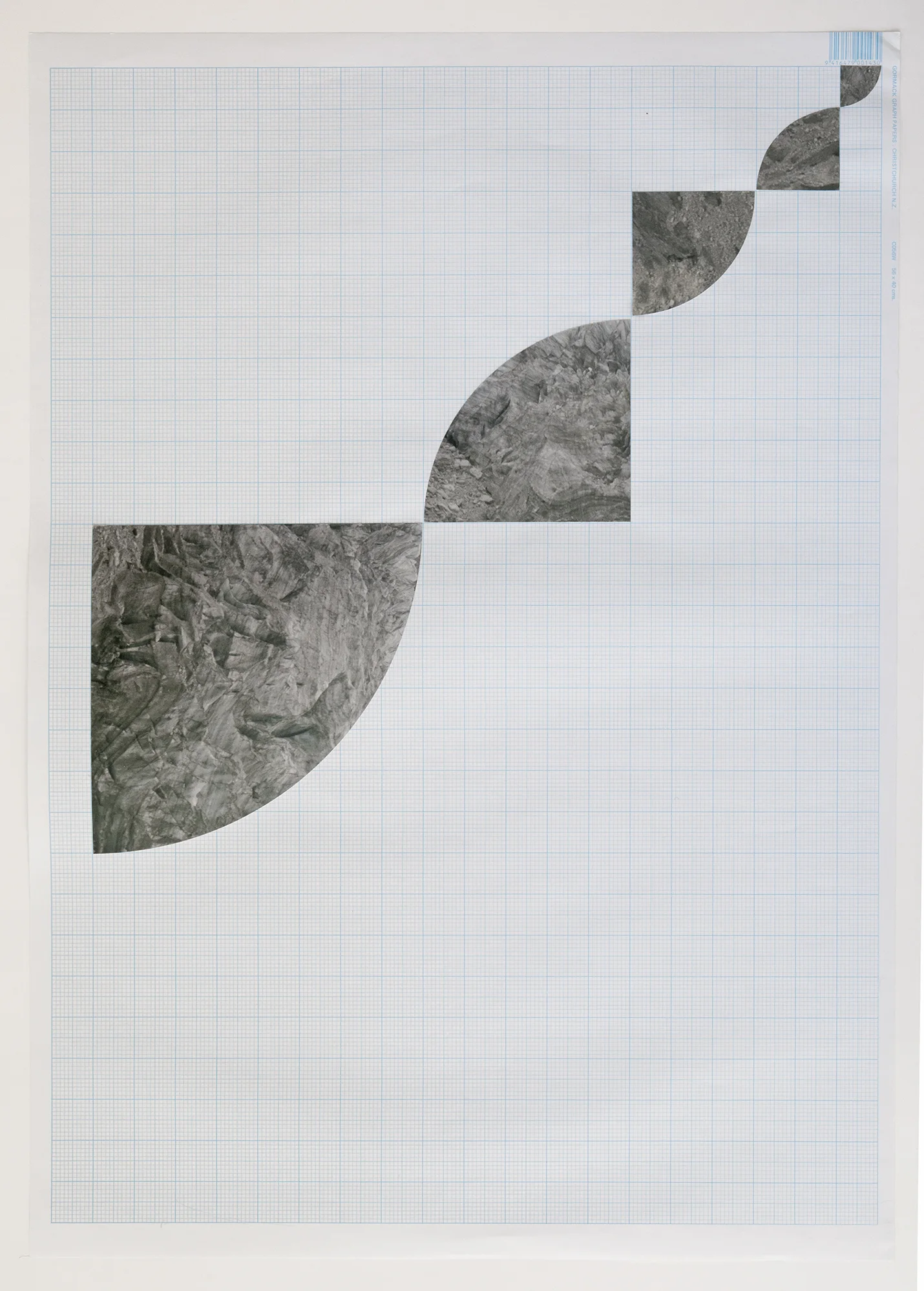 Fibonacci collage #1, 2014 Chromogenic print on graph paper (unique print) 56 x 40cm