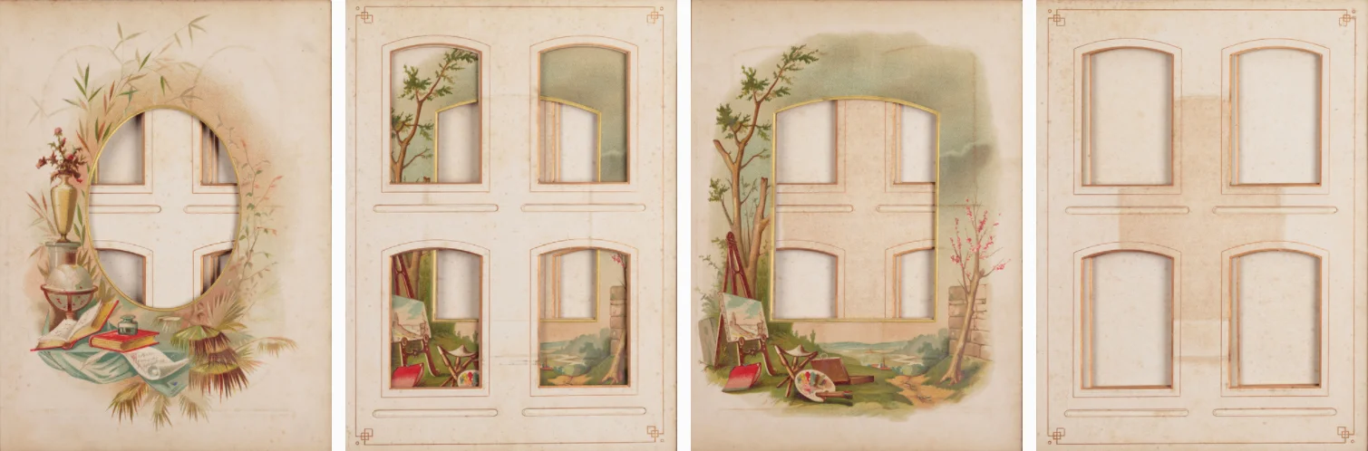 Izabela Pluta Every even page from a nineteenth century photo album 2013 pigment prints on photo rag #16-19 from series of 21, 30.5 x 38 cm each