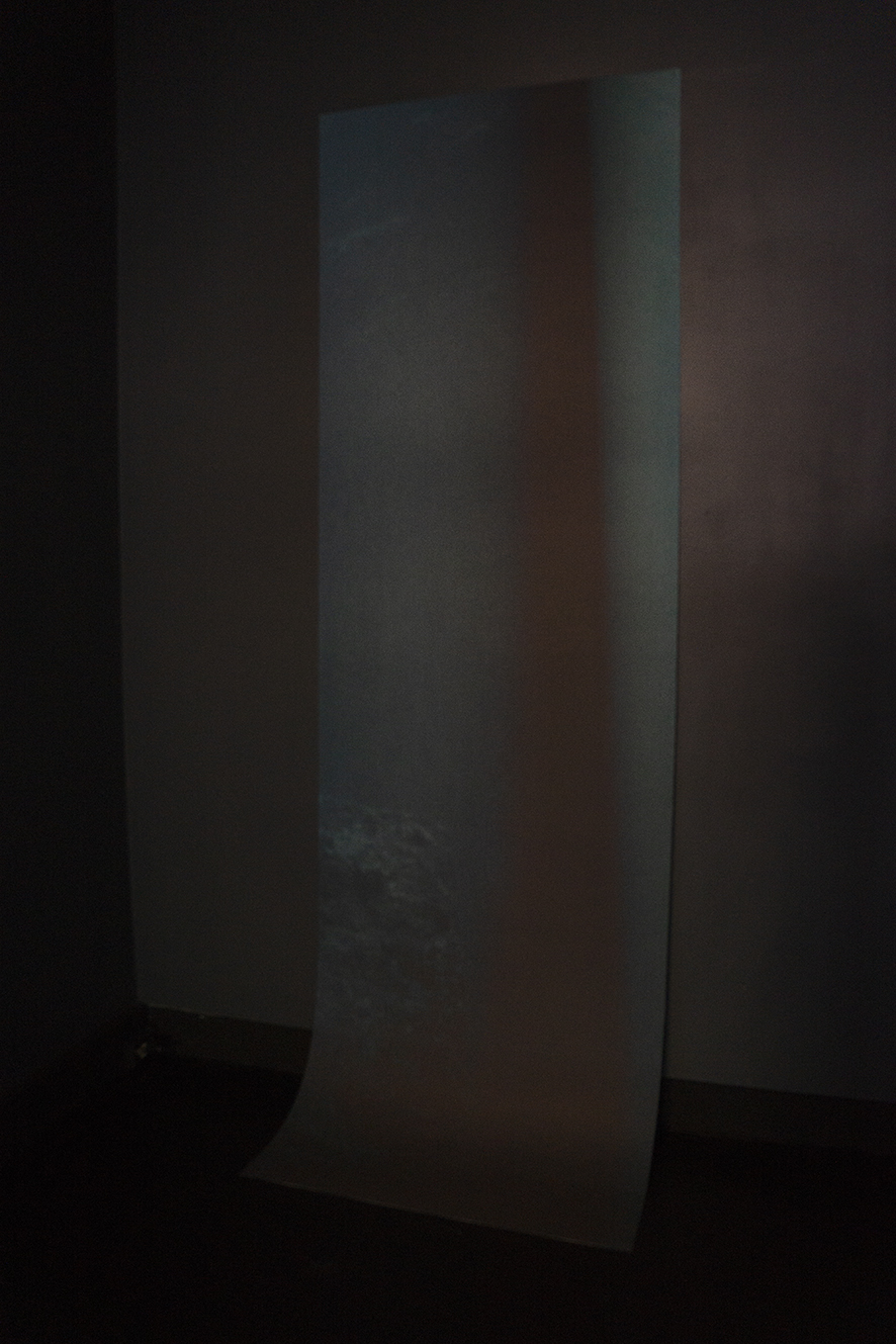 The process by which the depth of the sea is defined 2018 Dye-sublimation print on acoustic fabric installation view, The Australian Centre for Photography, Sydney