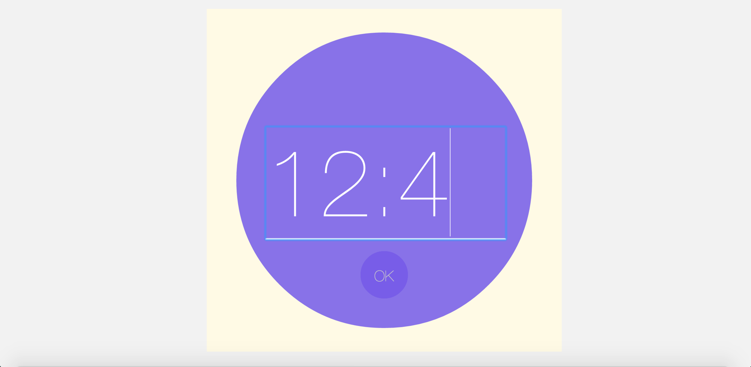 After inputting alarm time(12:43), people can hit OK to confirm.