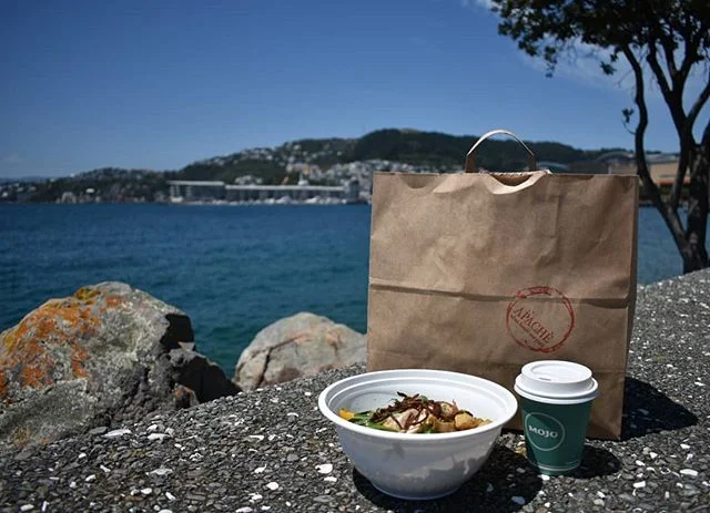 Looking for fresh lunch options? 
Try our takeaway salads and take it to your favourite lunch spot!🌞😎👌 Here's our Bang bang chicken best enjoyed in the sunshine and a Mojo Coffee of course.😁