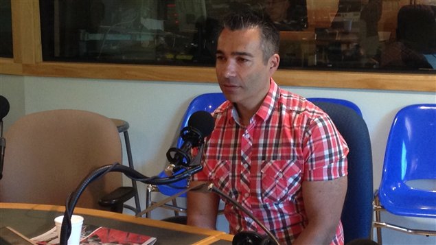 Corporal&nbsp;Guy-Paul Larocque at the studios of Radio Canada&nbsp;