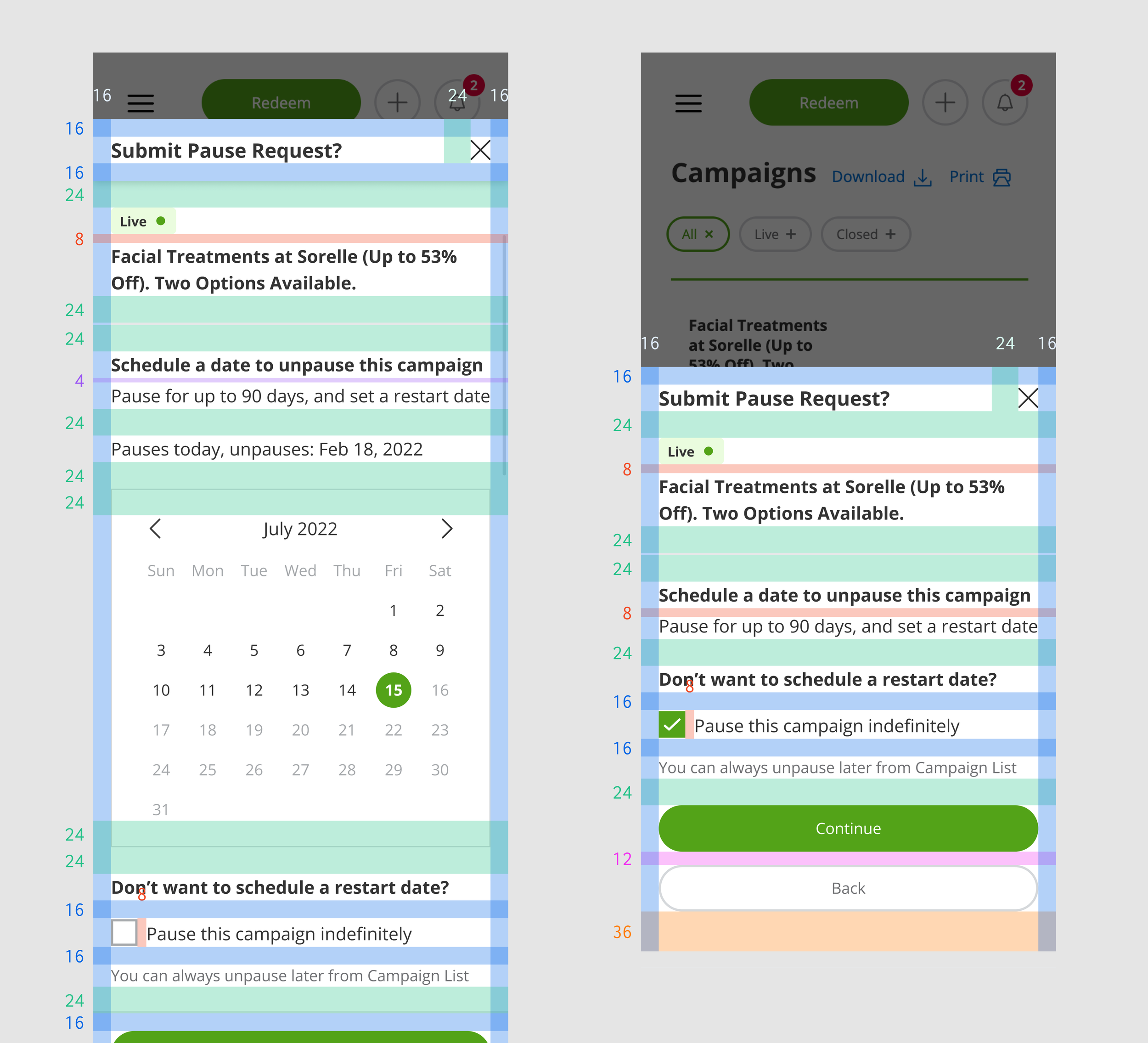 Spacing detail delivered