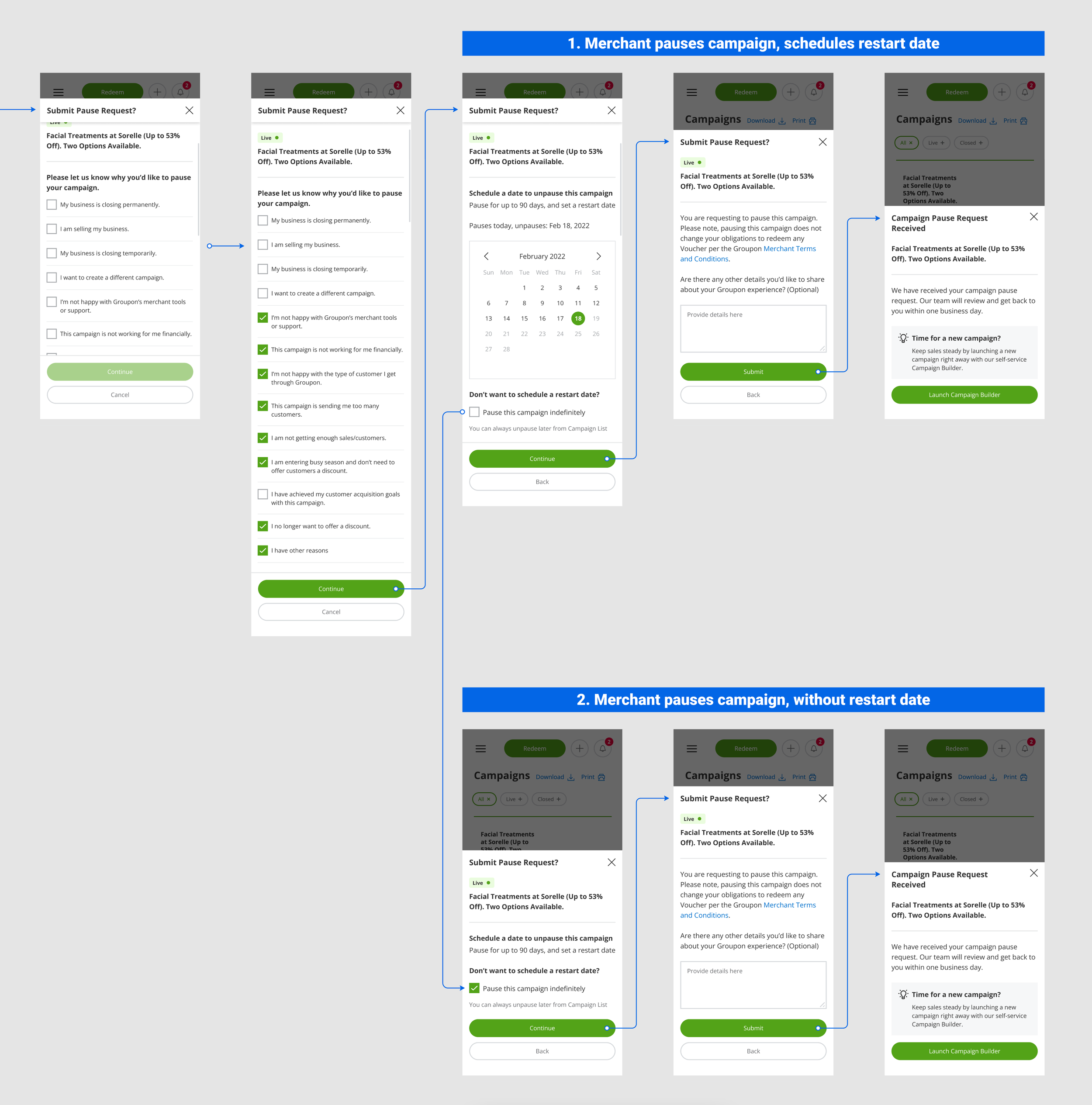 Pause flows on mobile