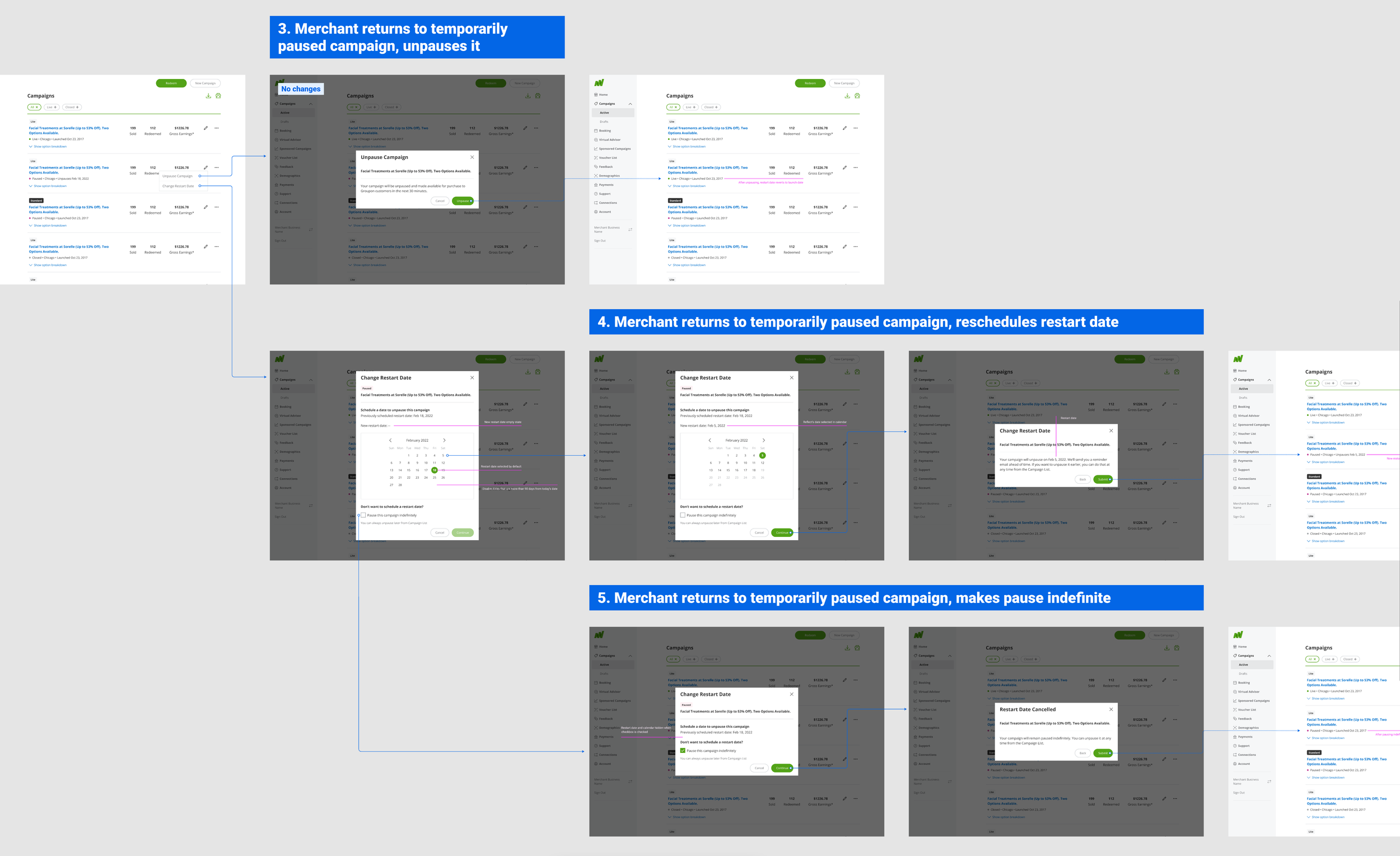 Unpause flows on mobile