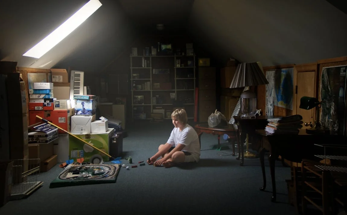 A boy in the attic