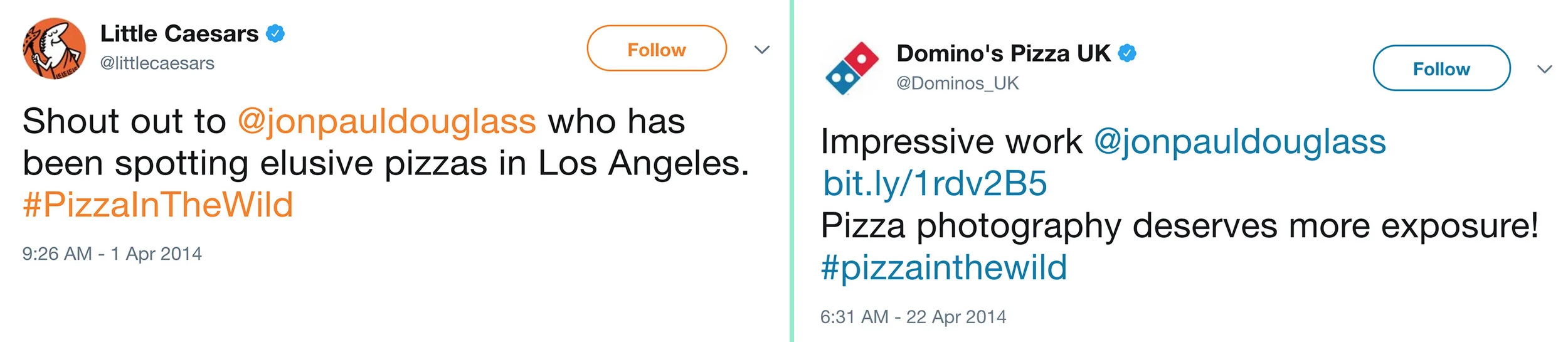 #pizzainthewild received an overwhelming amount of press. I was very proud to get a tweet from Little Caesar himself but check below for lot's of very nice articles :) 
