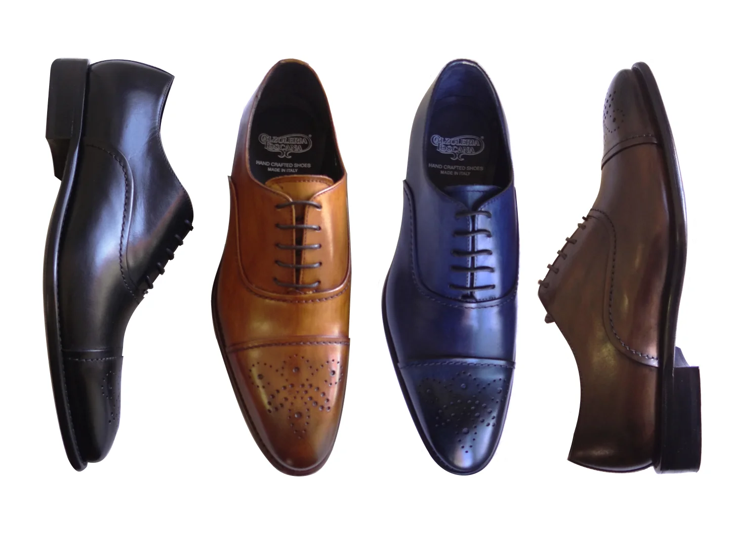 Style # 2361 : Caramel, Black, Ocean Blue, Bruno Hand-painted Cayenne Calf Oxford Sizes available: 7 to 14 US, including half sizes; 15 to 18 US, full sizes only