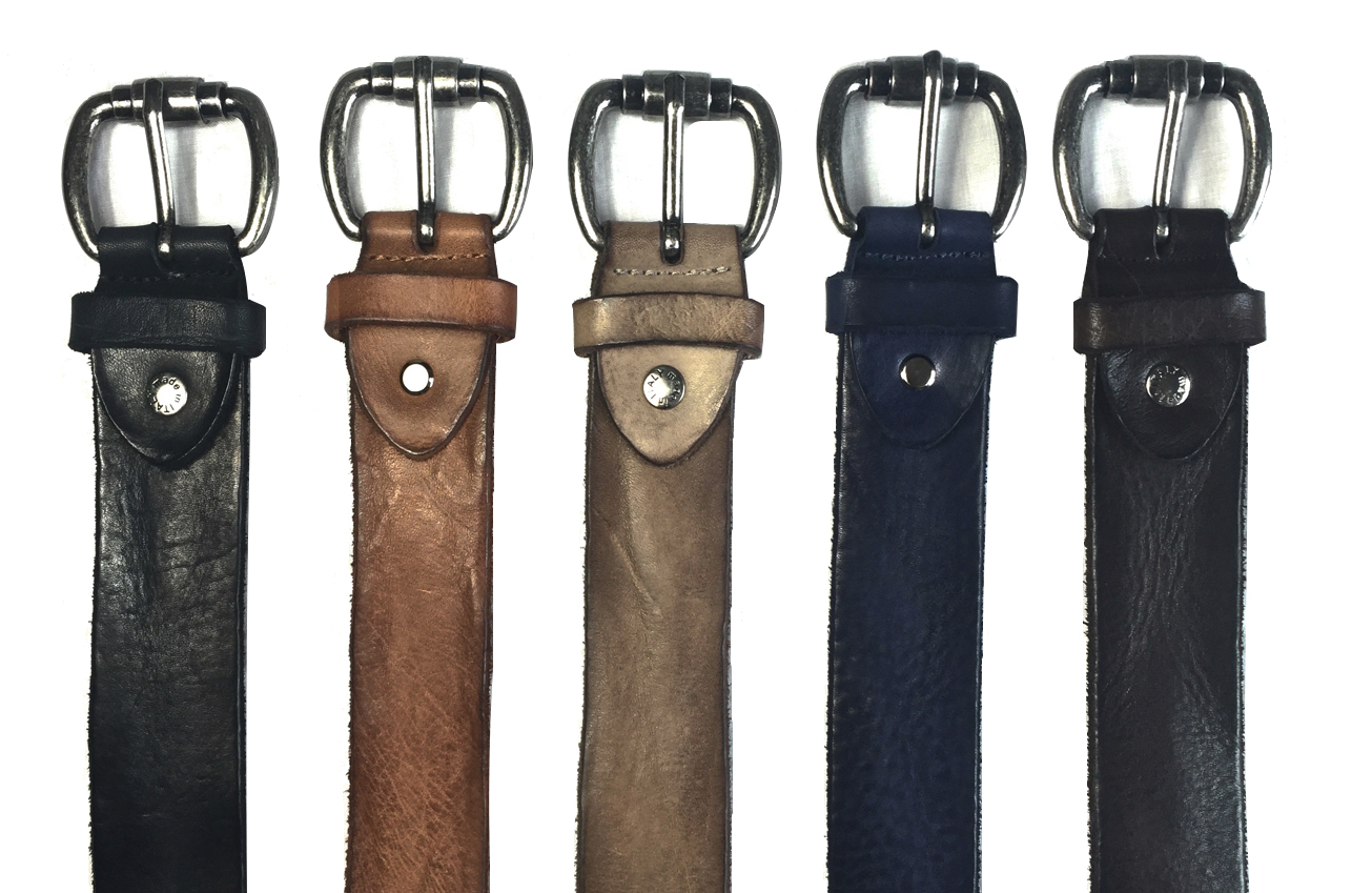 Style # C3064: Black, Brick, Moor, Navy, Brown Calf Dip-Dyed Vintage 40MM Belt Sizes available: 38 to 48 waist