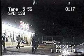 The two officers are now chasing the suspect. He could have stopped and raised his hands at any time.