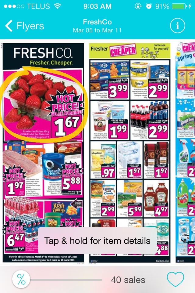 Choosing an item to save to clippings folder