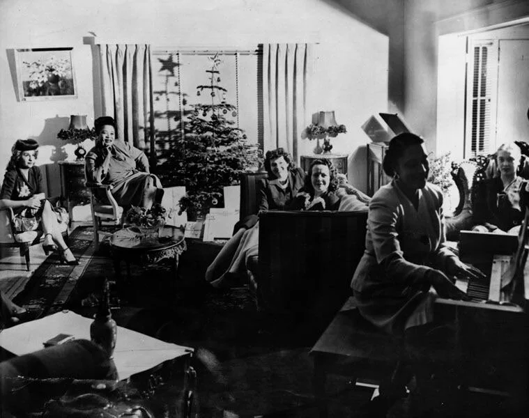 A Christmastime soiree at a Sugar Hill residence, circa 1950. Los Angeles Public Library photo collection.