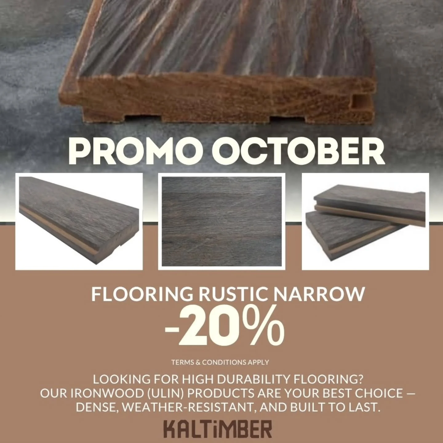 Just a few days left &mdash; our full-process reclaimed ironwood flooring (narrow rustic profile, 7&ndash;8 cm wide) is 20% off until October 31st!

Tough, timeless, and sustainably sourced, it&rsquo;s the perfect choice for elegant interiors that st