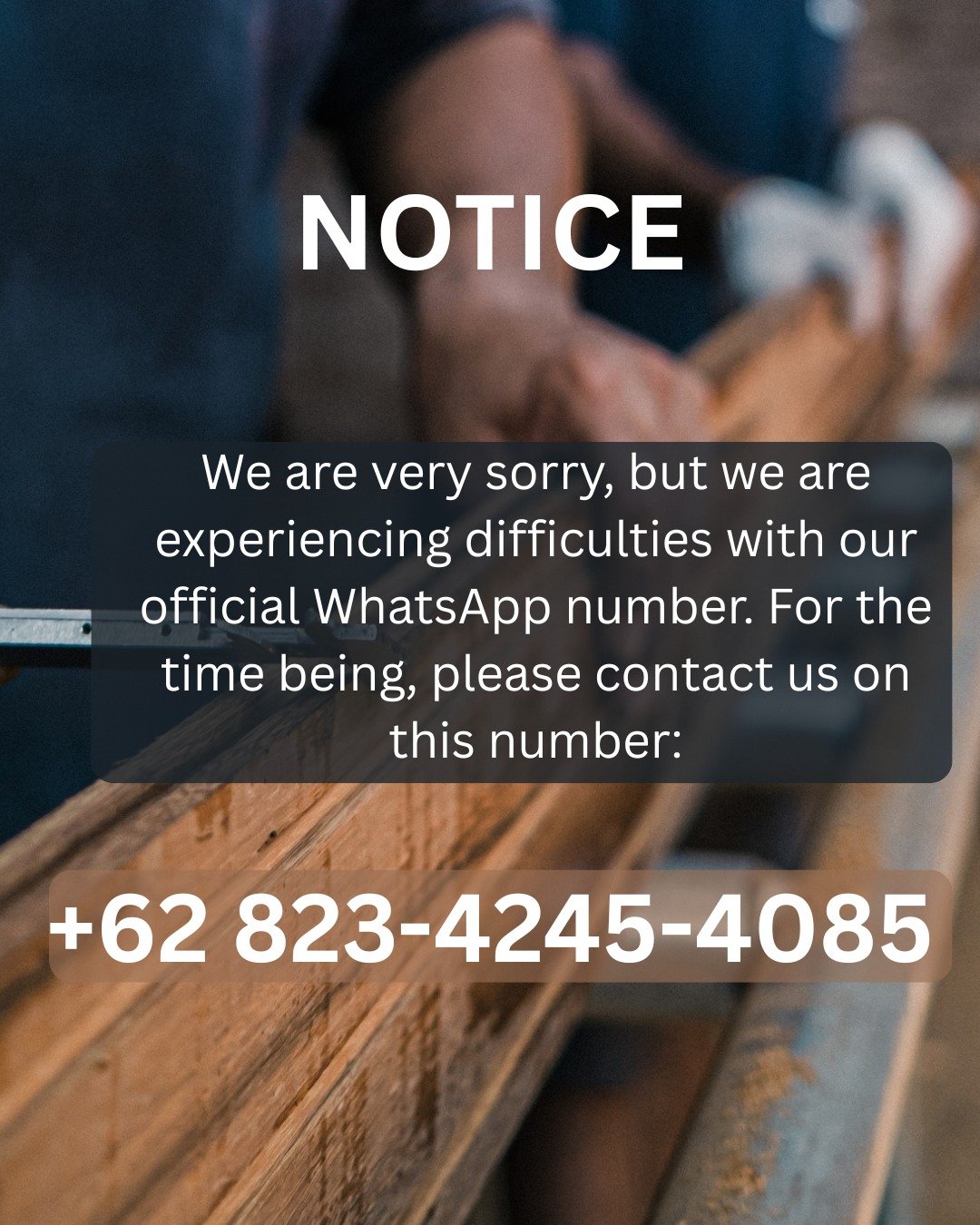 Hello. We're currently experiencing technical issues with our main WhatsApp number, which may cause delays in our replies. We're working on resolving this as quickly as possible &mdash; thank you for your patience and understanding 🙏

For urgent inq