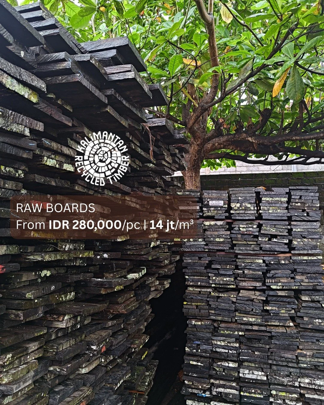 The best prices on the market for 100% reclaimed ironwood raw boards 🌿
✨ Durable, sustainable, and ready for your next project.

📦 19 m&sup3;&rarr; IDR 280,000/pc | 14 MIL/m&sup3;
📦 1&ndash;19 m&sup3; &rarr; IDR 300,000/pc | 15 MIL/m&sup3;
📦 &le;