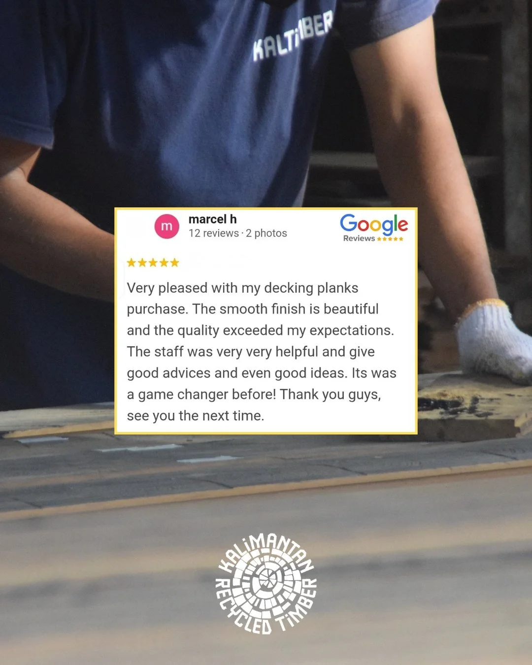 𝗗𝗼𝗻&rsquo;𝘁 𝗷𝘂𝘀𝘁 𝘁𝗮𝗸𝗲 𝗼𝘂𝗿 𝘄𝗼𝗿𝗱 𝗳𝗼𝗿 𝗶𝘁.

Every beam, every board, every story &mdash; told best by the people who&rsquo;ve worked with us. From reclaimed ironwood decking to one-of-a-kind statement pieces, our clients say it be