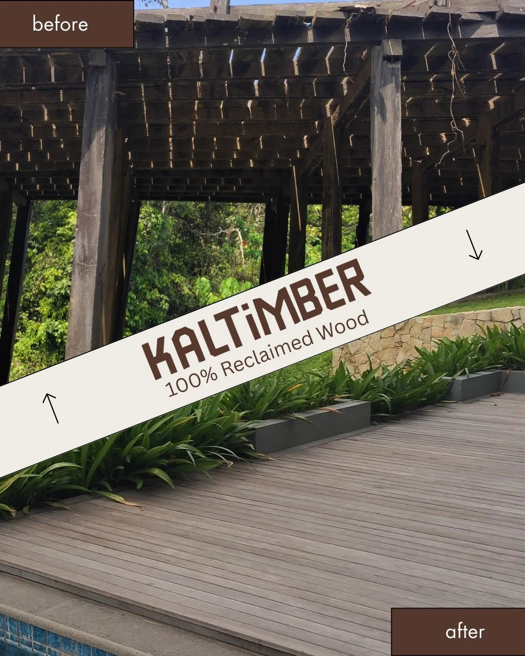 Old bridge. New story.

What you see here started as an aging ironwood bridge &mdash; exposed to time, weather, and years of use. Instead of ending up as waste, the timber was carefully reclaimed and transformed into durable pool decking, ready for d