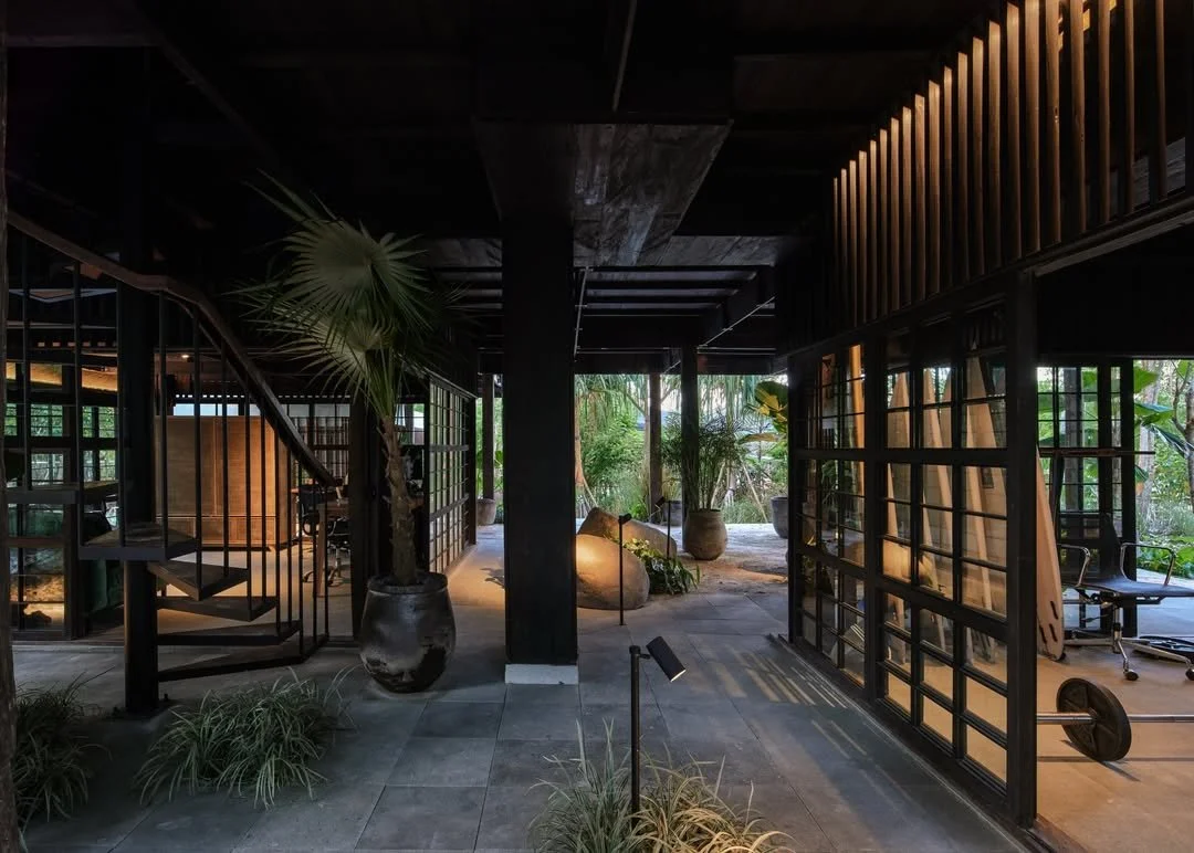 Architecture shaped by memory.

This project by Alexis Dornier was built almost entirely from reclaimed Ulin ironwood supplied by Kaltimber &mdash; from decking and flooring to paneling, ceilings, beams, rafters, battens, and joists.

Every piece of 