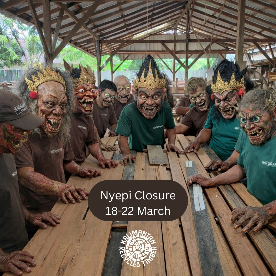 Before silence comes the ogoh-ogoh.

As Bali prepares for Nyepi, the Day of Silence, even the workshop takes a pause.

Our factory will be closed from March 18&ndash;22 as we join the island in this unique moment of reflection and renewal. Production