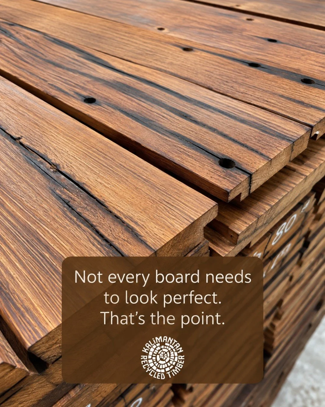 Not every board needs to look new.That&rsquo;s part of the appeal of reclaimed timber.

The marks, variations, old fixing points and changes in colour are evidence that the wood has already been somewhere &mdash; and that its story doesn't end there.