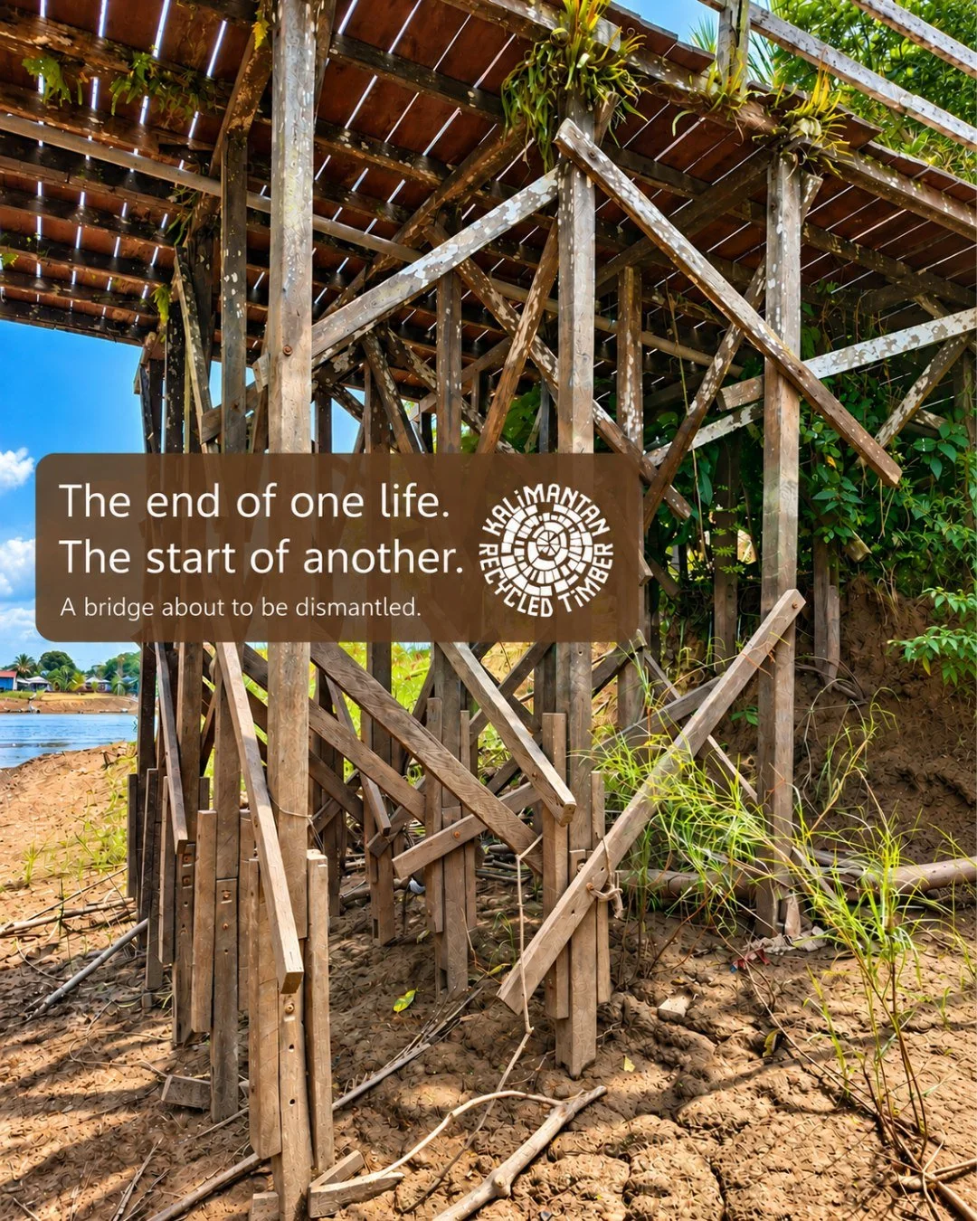 Some materials are too valuable to become waste.

This bridge has carried people, weather and time. Soon, we&rsquo;ll dismantle it &mdash; not to erase its story, but to recover the timber and give it another chapter.

At Kaltimber, reclaimed wood is