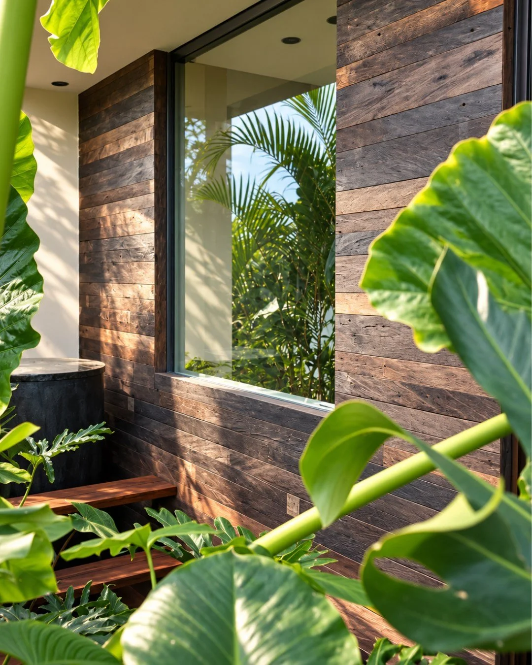 Reclaimed Ulin isn&rsquo;t limited to floors and decks.

Its durability, natural variation and weathered character can bring just as much depth to walls and architectural details. Here, reclaimed Ulin panelling adds texture and warmth to a contempora