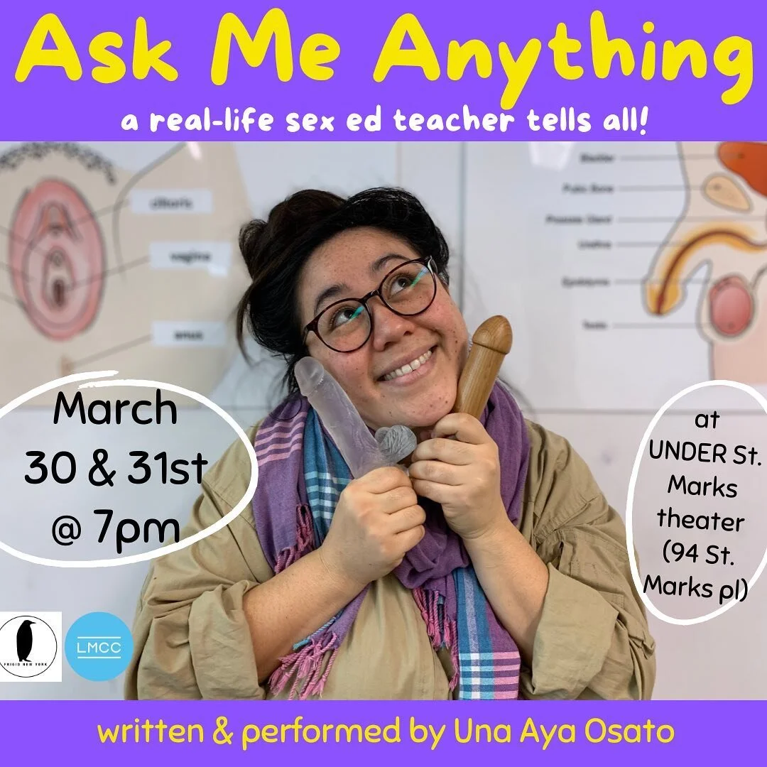 SO MANY EVENTS tmro thru next wk, swipe thru to see💓
I&rsquo;m performing THIS SATURDAY &amp; SUNDAY (March 30 &amp; 31) @ 7pm , doing my new SHOW about teaching S3X ED: ASK ME ANYTHING*!!! :)))

GET YOUR TIX: link in bioooooo, there&rsquo;s limited