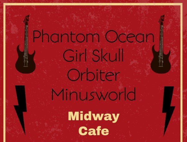 Next up is a MATINEE SHOW at the Midway Cafe, Saturday the 27th with Phantom Ocean, Girl Skull and Orbiter!  Doors at 3, $10, and ALL AGES! 3496 Washington St, Boston
