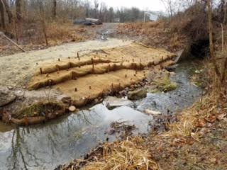 Finished stream bank restoration