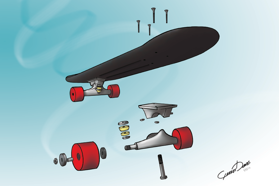 Skateboard Exploded View