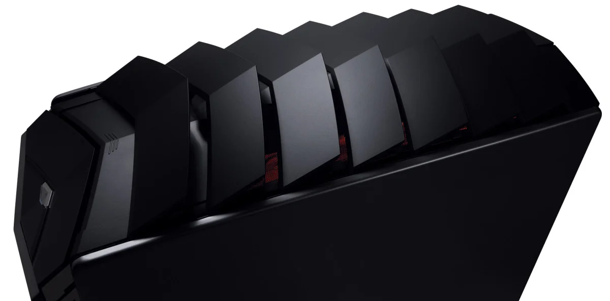 As a principal designer at Design Edge, I created this concept for the first generation of Alienware desktops after their acquisition by Dell. This Stealth Black design language continues to affect the style of the Alienware brand today. My top side louvers are automated to open wider to allow increased airflow over the motherboard and graphics cards.