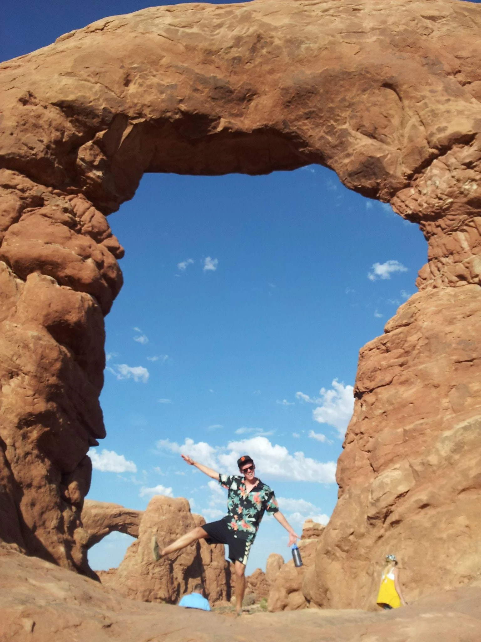 A view of Clark at Turret Arch with more arches in the background