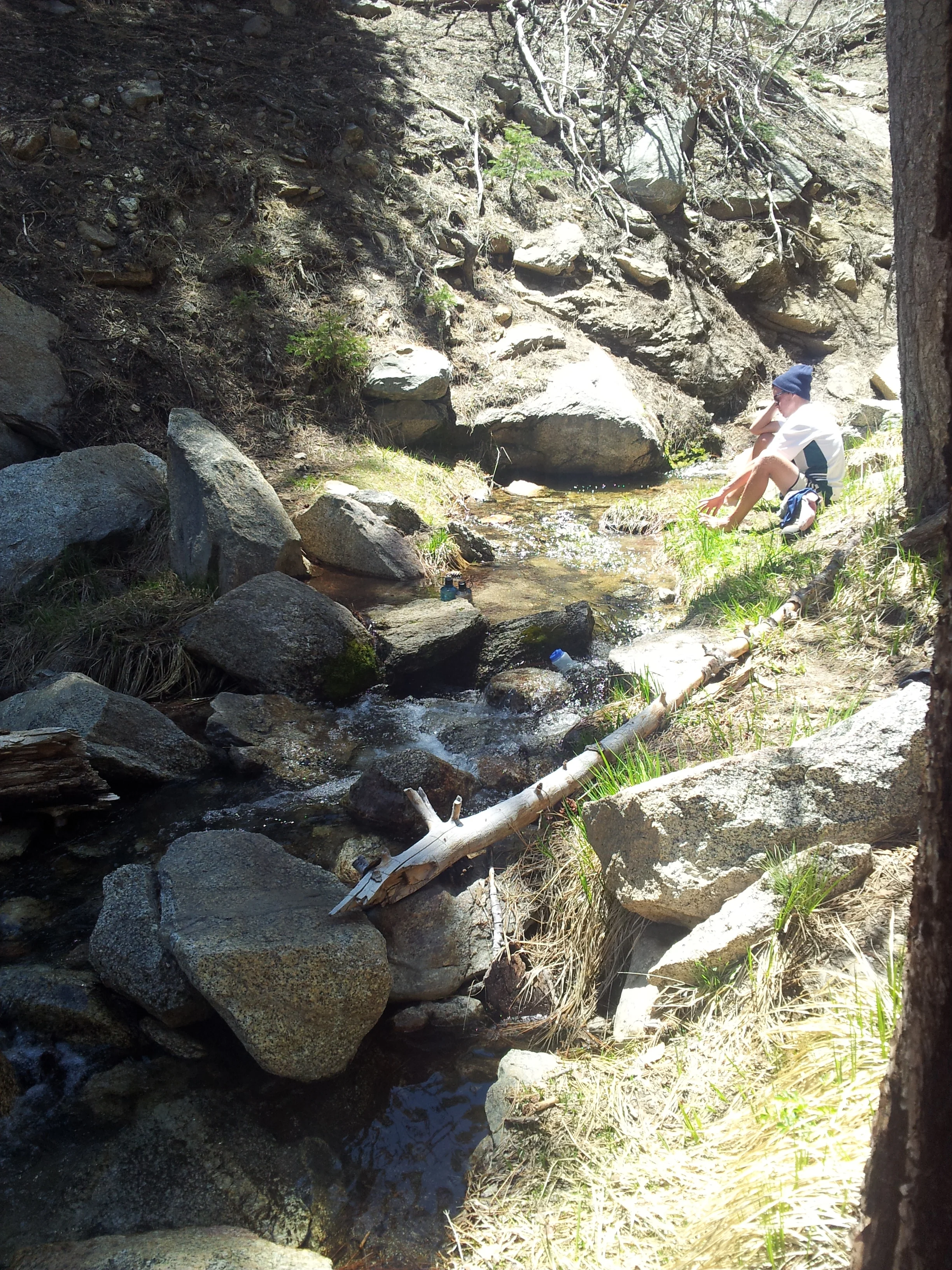 Clark relaxing by the creek where we had lunch