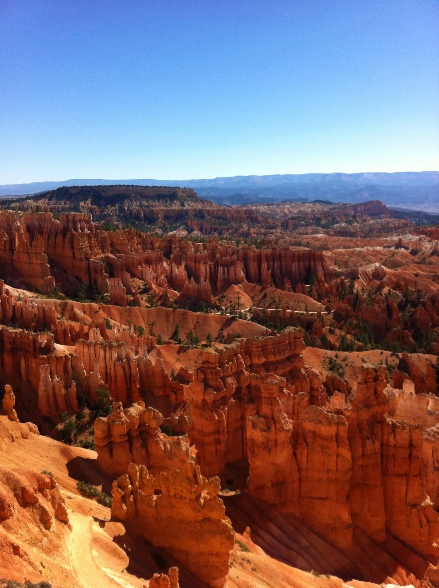 You can spot the trail winding through the hoodoos