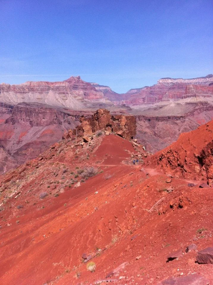 We hiked through a bright red section of the trail