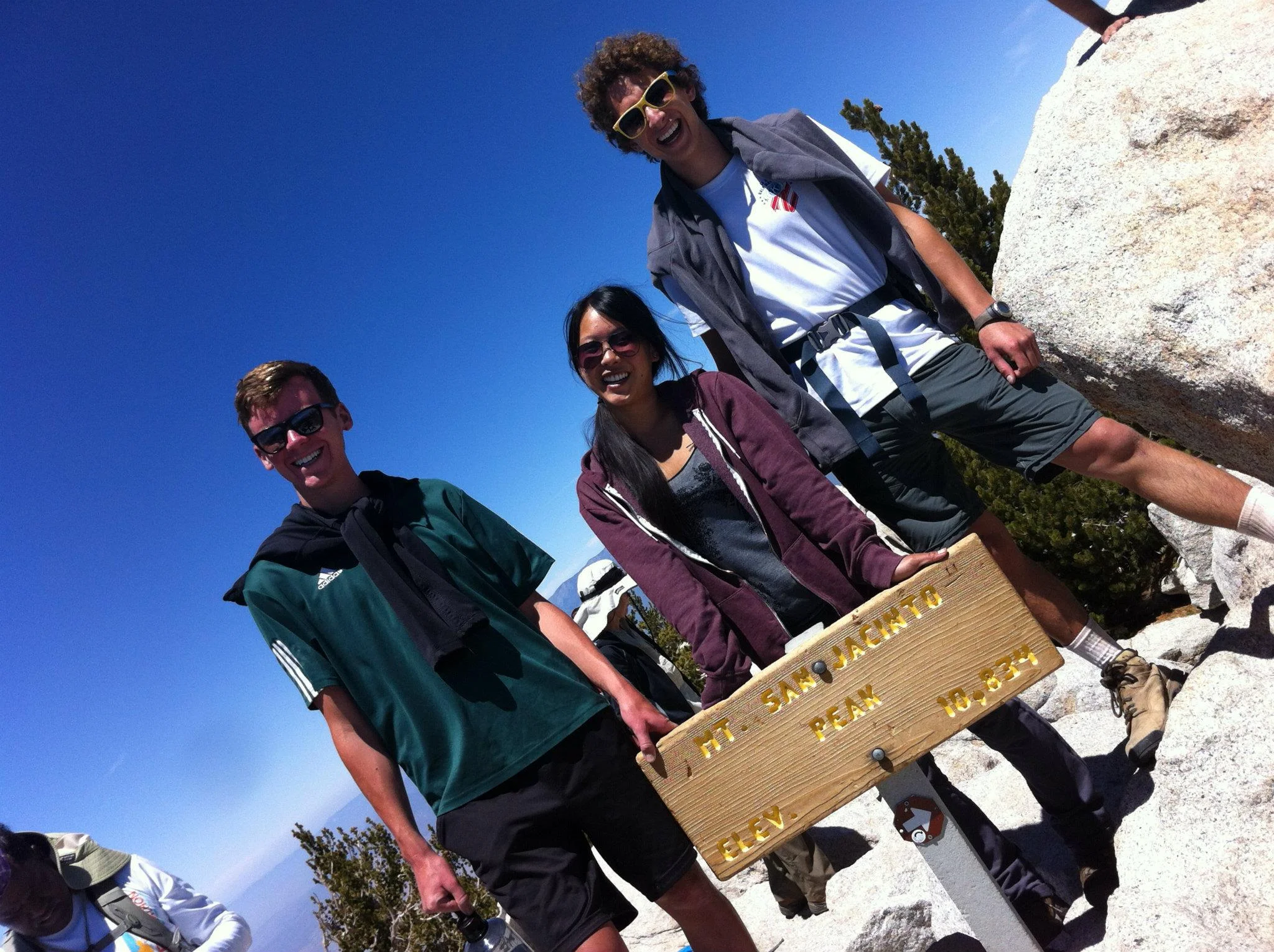 At the summit of Mt. San Jacinto Peak at an elevation of 10834