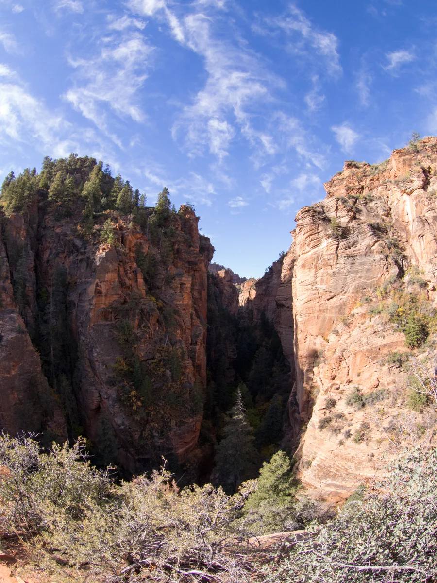 View of the canyon from above