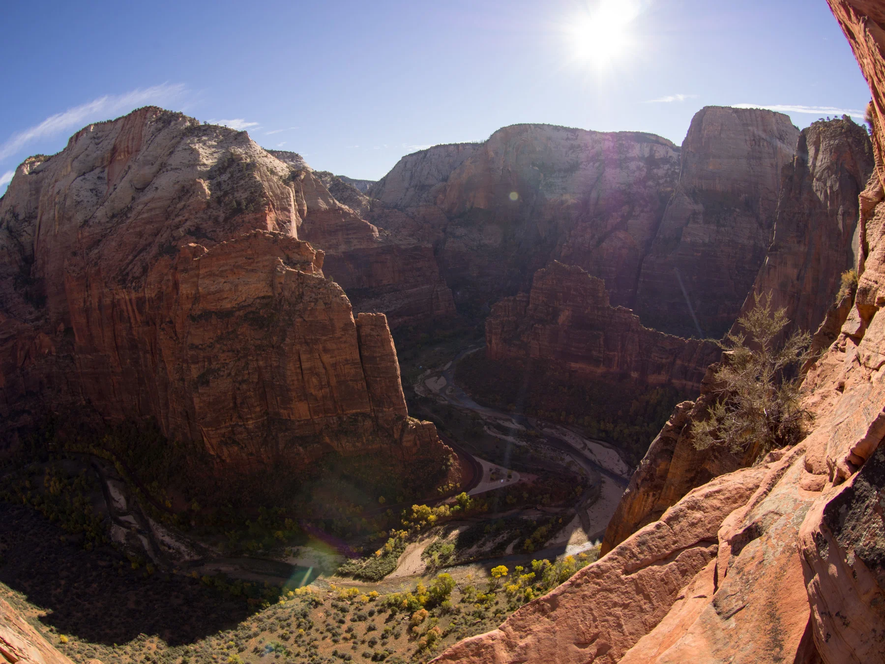 Looking at the "bend" from halfway up the mountain