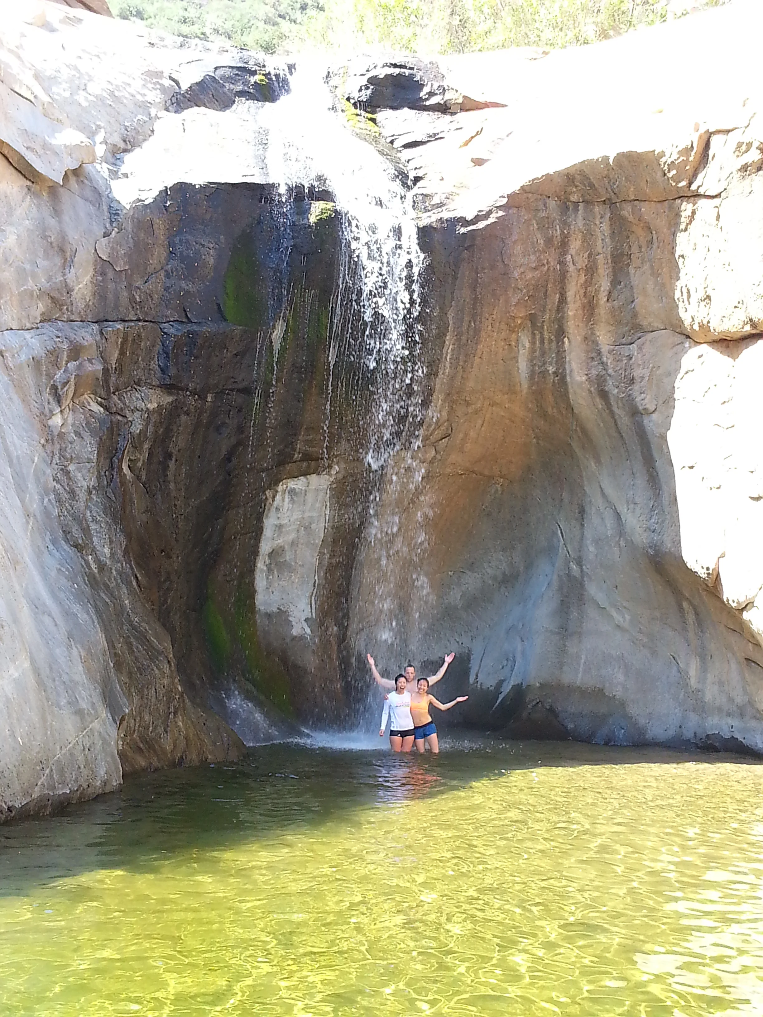 Standing under the pounding, frigid water