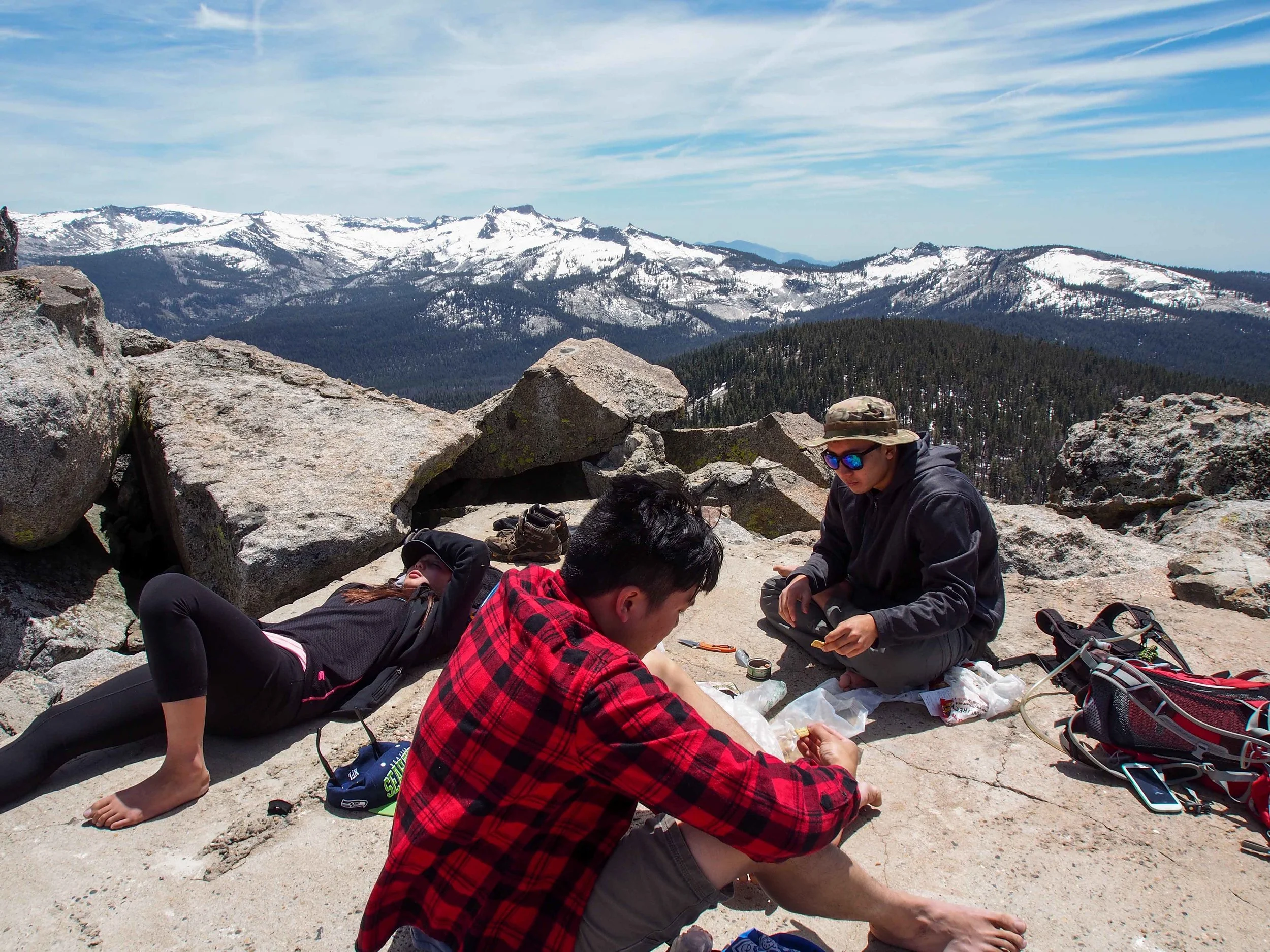We had lunch on a large concrete slab
