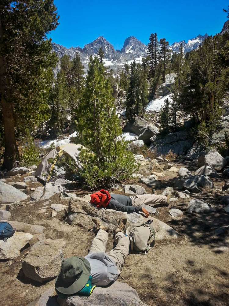 Taking an afternoon powernap at our campsite