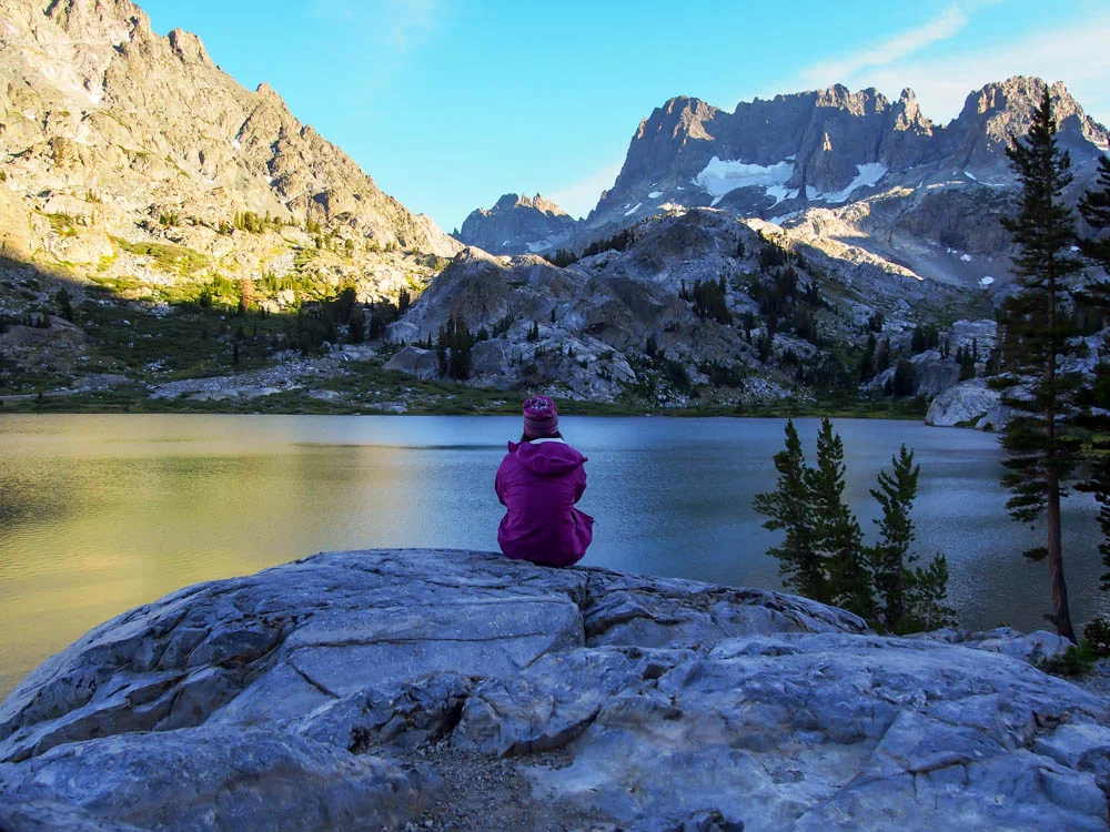Enjoying sunset from the perch near our campsite