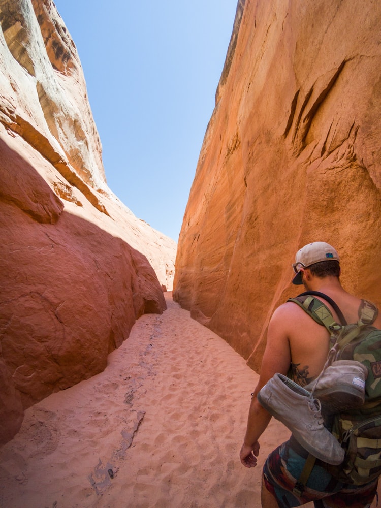 Slot canyon day hikes near Page, Arizona