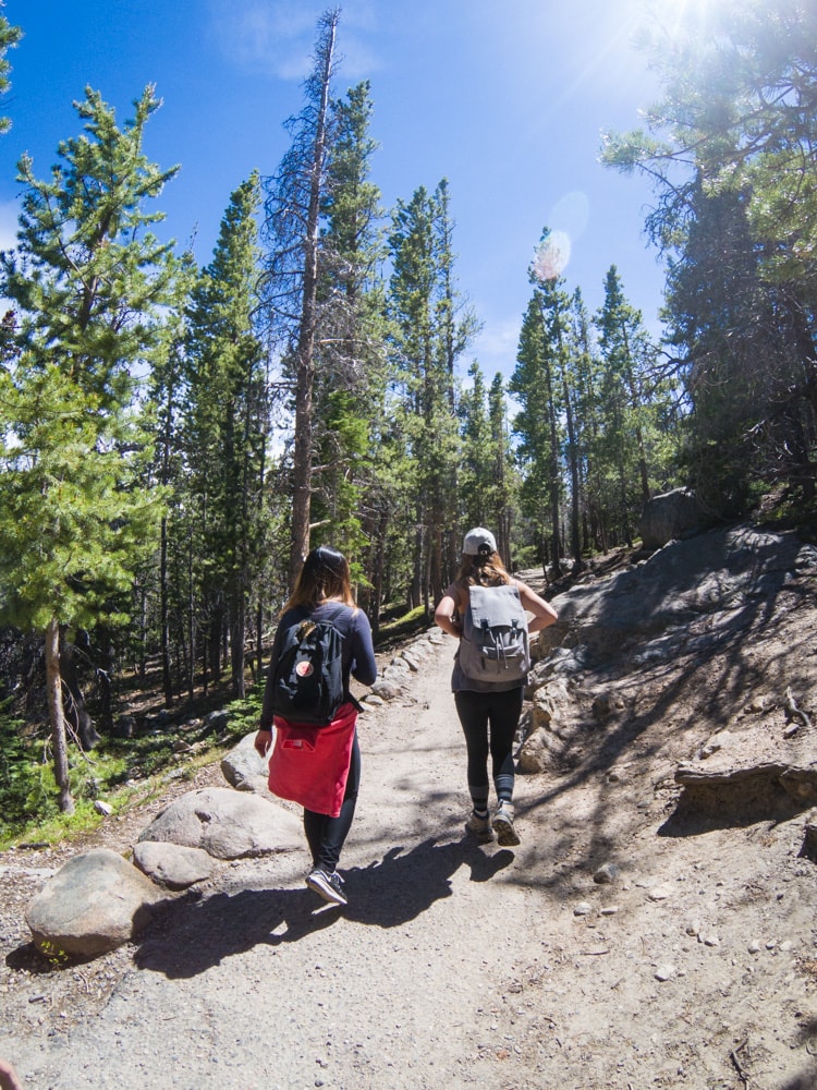 The trail starts slightly uphill