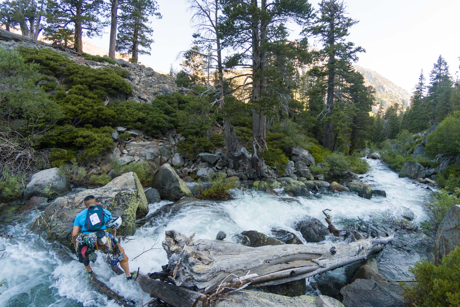 Crossing the rushing river