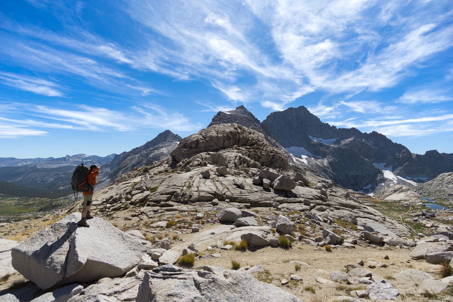Hiking the high sierra trail over kaweah gap