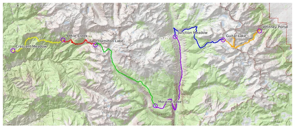 Sierra High Route Map Backpacking The High Sierra Trail In 6 Days — Backcountrycow | Backpacking  And Outdoor Travel