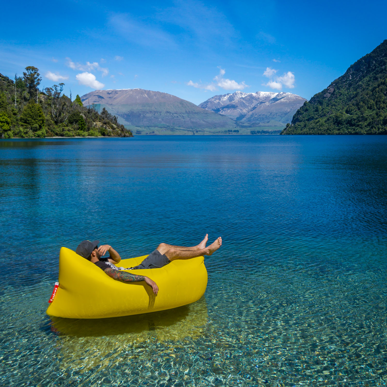 Floating near Queenstown in New Zealand