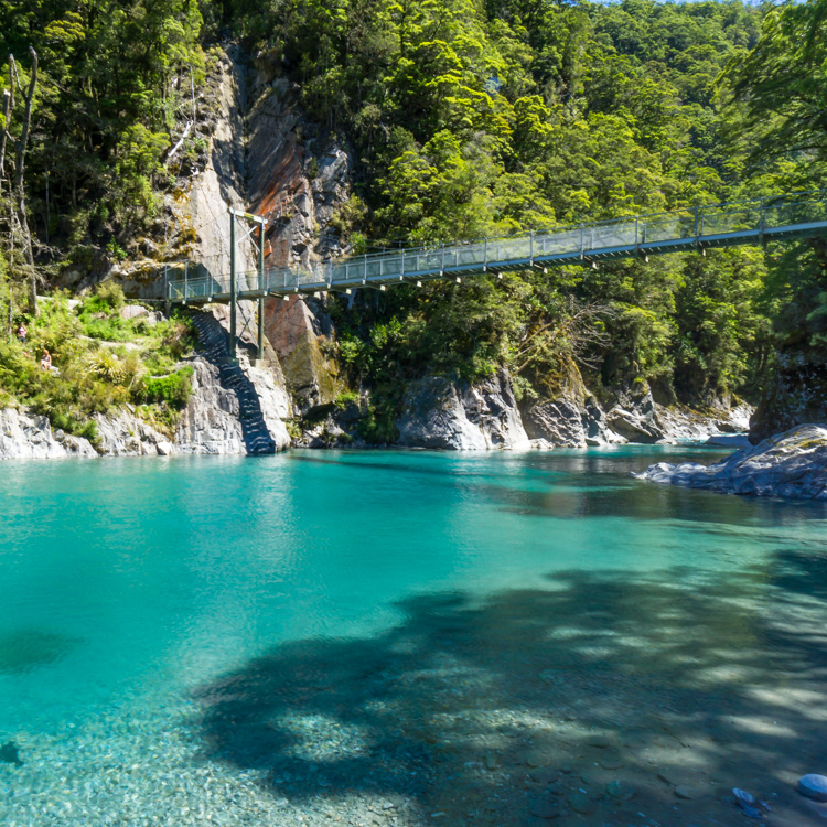 Blue Pools is a classic pit stop during a south island road trip
