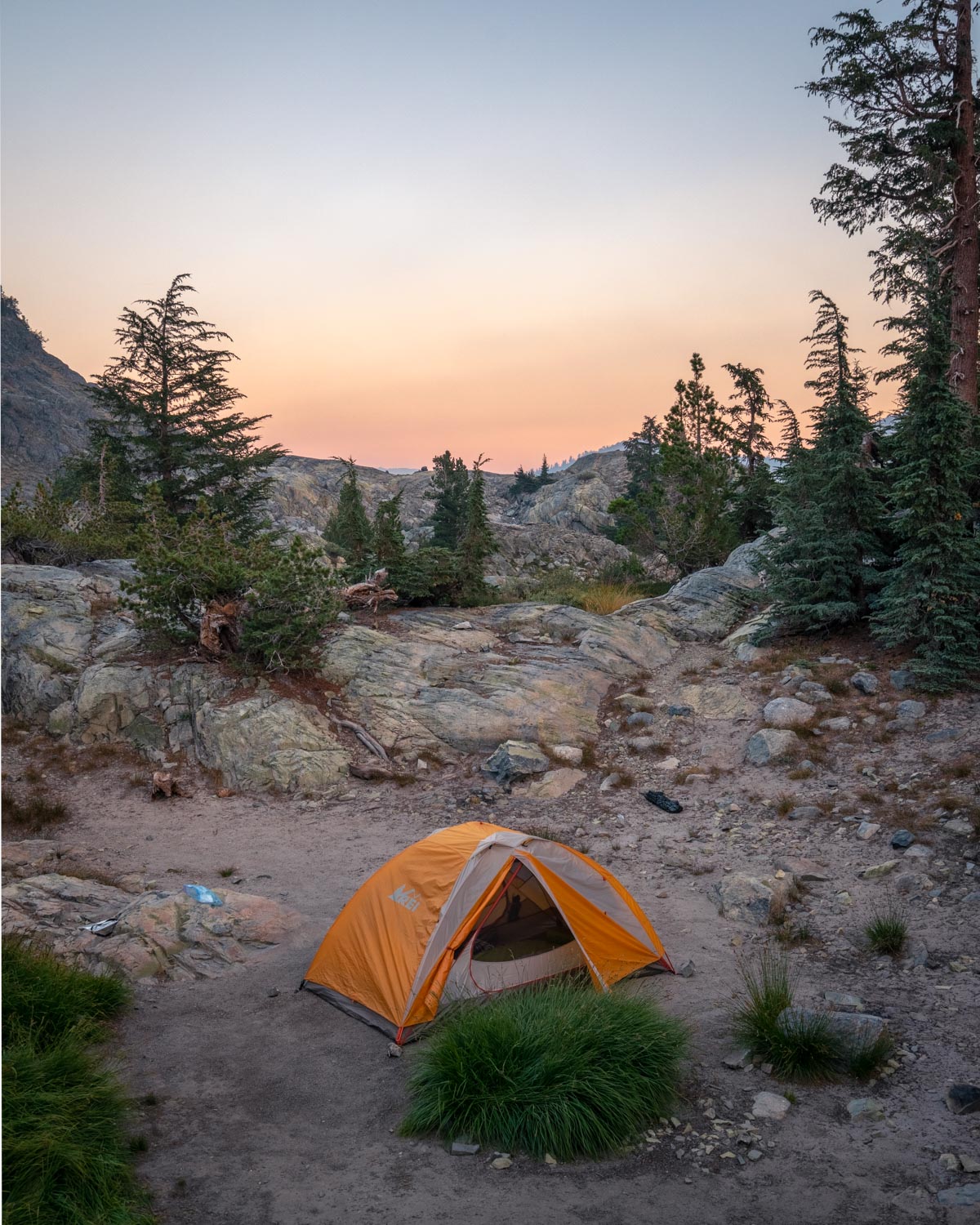 Our weekend camp spot at Minaret Lake